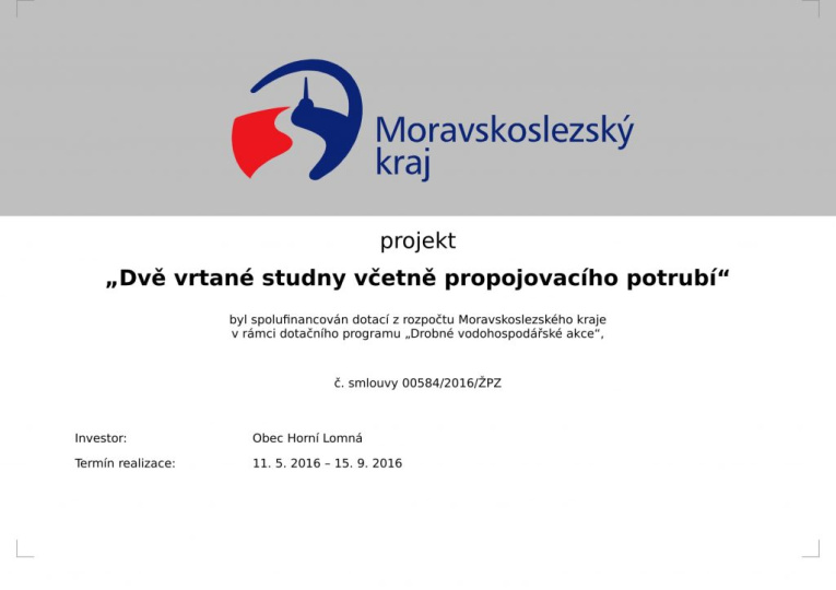 Publicita - dvě vrtané studny